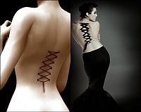 People & Humanity: girl with a corset piercing and extreme body modifications