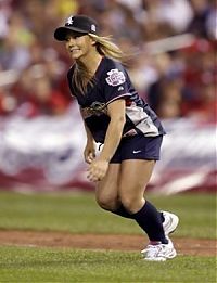 People & Humanity: young college girl wearing sport jersey