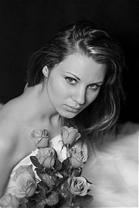 People & Humanity: black and white glamour girl