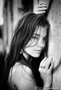 People & Humanity: black and white glamour girl