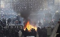 People & Humanity: Protesters clashes against Silvio Berlusconi, Rome, Italy