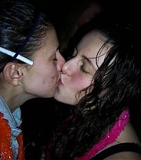 People & Humanity: young kissing girls