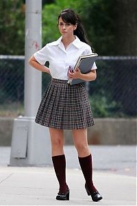 People & Humanity: girl in school uniform outfit