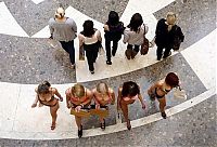 People & Humanity: 100 girls in underwear at Lakeside Shopping Centre, Essex, England, United Kingdom