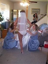 People & Humanity: wedding bride caught in lingerie