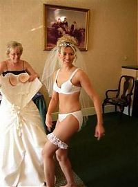 People & Humanity: wedding bride caught in lingerie