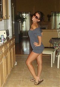 People & Humanity: young college girl portrait in skin-tight garment