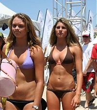 People & Humanity: young summer and bikini beach girls