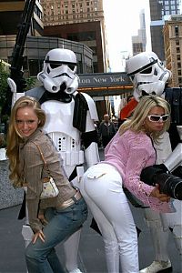 People & Humanity: girls with star wars universe imperial stormtroopers