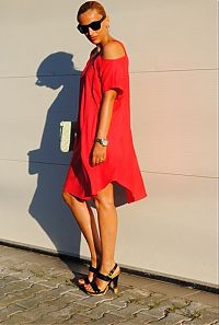 People & Humanity: girl wearing a red dress