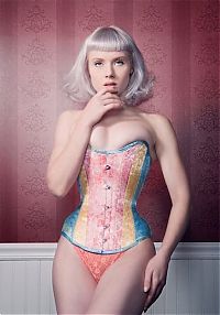 People & Humanity: young girl wearing a tight corset
