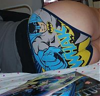 People & Humanity: girl wearing superhero panties