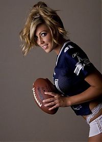 People & Humanity: young college girl wearing sport jersey