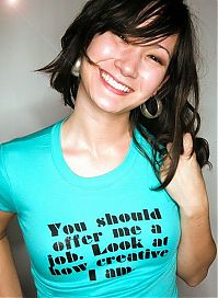 People & Humanity: girl with a funny t-shirt