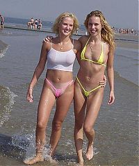 People & Humanity: young summer and bikini beach girls