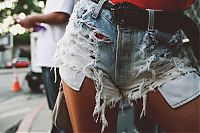 People & Humanity: young girl in jean shorts