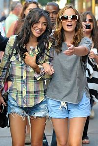 People & Humanity: young girl in jean shorts