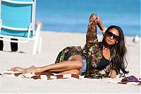 People & Humanity: celebrity girl on the beach