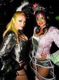 People & Humanity: Playboy Mansion halloween party girls