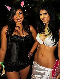 People & Humanity: Playboy Mansion halloween party girls