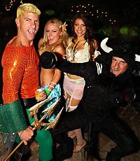 People & Humanity: Playboy Mansion halloween party girls