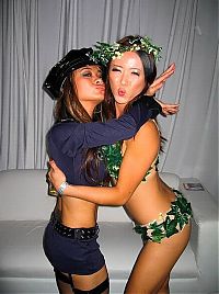 People & Humanity: Playboy Mansion halloween party girls