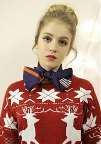 People & Humanity: girl wearing a christmas sweater