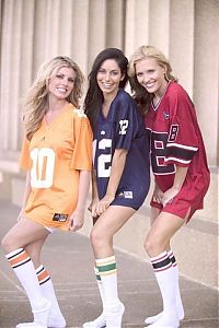 People & Humanity: young college girl wearing sport jersey