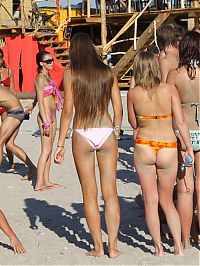 People & Humanity: young summer and bikini beach girls
