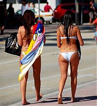 People & Humanity: young summer and bikini beach girls