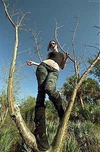 People & Humanity: goth girl in trees