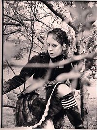 People & Humanity: goth girl in trees