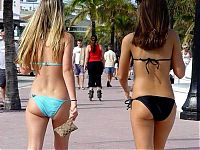 People & Humanity: young summer and bikini beach girls