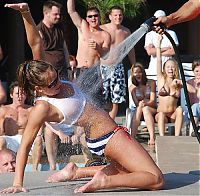 People & Humanity: Bikini beach girls at the Daytona 500 NASCAR Sprint Cup Series race party, Daytona Beach, Florida, United States