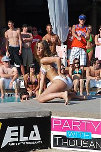 People & Humanity: Bikini beach girls at the Daytona 500 NASCAR Sprint Cup Series race party, Daytona Beach, Florida, United States