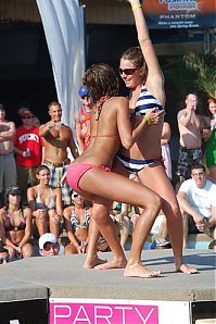 People & Humanity: Bikini beach girls at the Daytona 500 NASCAR Sprint Cup Series race party, Daytona Beach, Florida, United States