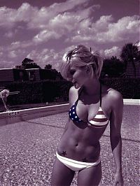 People & Humanity: girl with the american flag