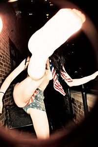 People & Humanity: girl with the american flag