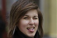 People & Humanity: winking girl