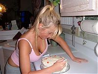 People & Humanity: young girl in the kitchen