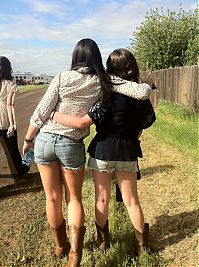 People & Humanity: young girl in jean shorts