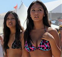 People & Humanity: young summer and bikini beach girls