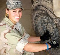 People & Humanity: girl in a military