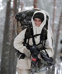 People & Humanity: girl in a military