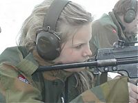 People & Humanity: girl in a military