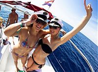 People & Humanity: summer bikini beach girls recreate on yacht vessels