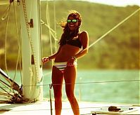 People & Humanity: summer bikini beach girls recreate on yacht vessels