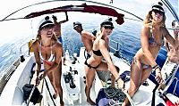 People & Humanity: summer bikini beach girls recreate on yacht vessels