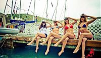 People & Humanity: summer bikini beach girls recreate on yacht vessels