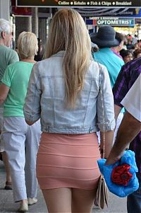 People & Humanity: young college girl portrait in skin-tight garment